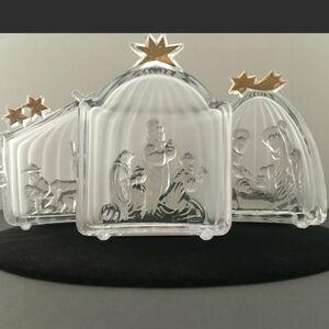 VINTAGE Mikasa crystal 3 pieces Nativity scene